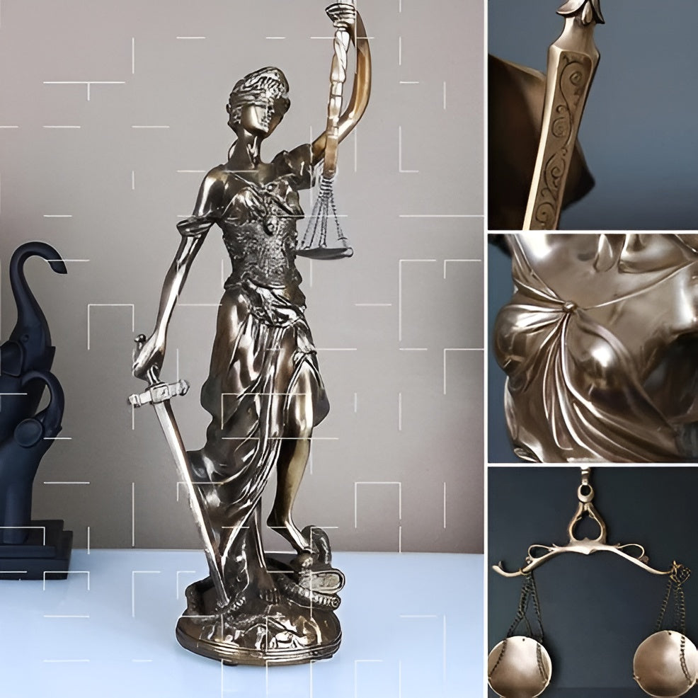 Statue av Rettferdighetens Gudinne – En elegant dekorativ skulptur av Justitia | Luvikno
