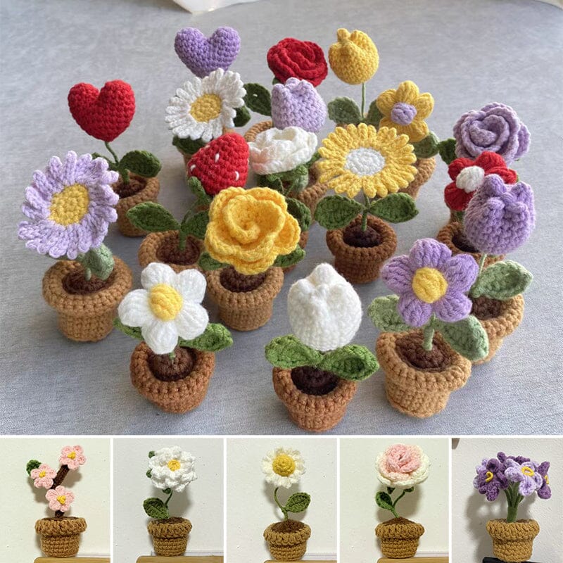 Luvikno | Håndlaget strikkede blomster