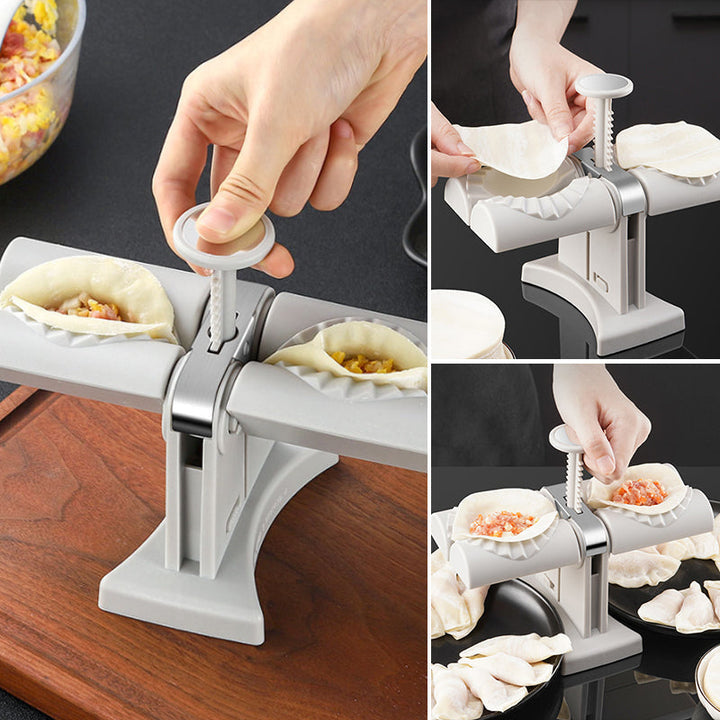 🥟Hushold Dobbel Hode Automatisk Dumpling Maker Form🧑‍🍳God hjelp i kjøkkenet | Luvikno