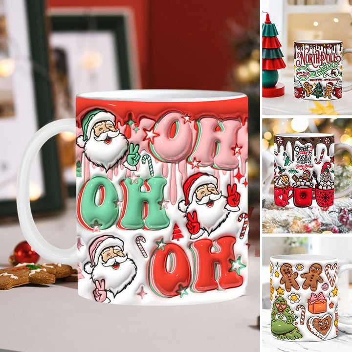 3D Jul Gingerbreadmann Keramisk Kaffe Kopp | Luvikno