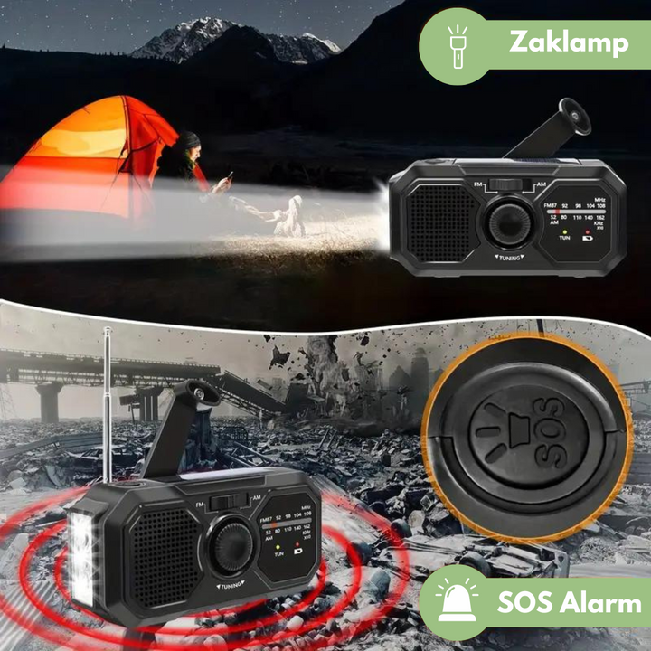 PowerGuard - Multifunksjonell Nødradio med Solcellepanel | Luvikno