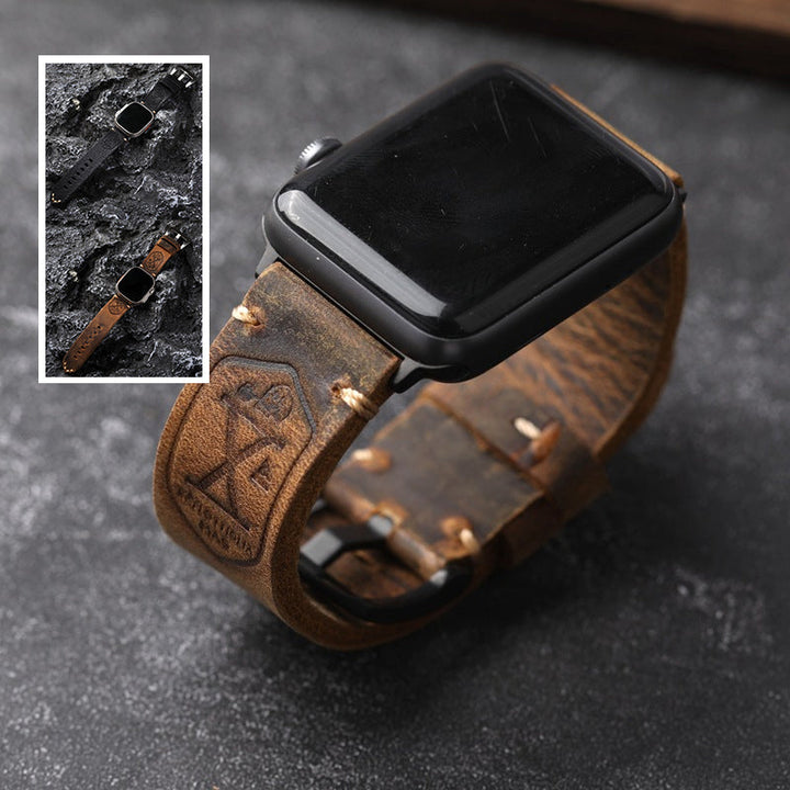 Luvikno | Håndlaget Vintage Skinn Apple Watch Band