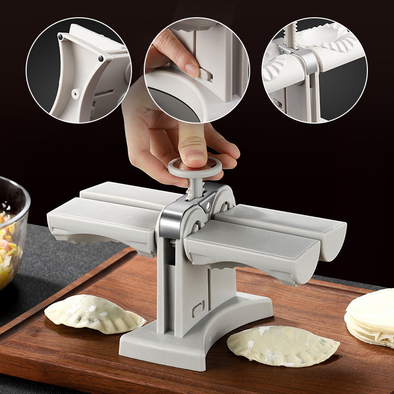 🥟Hushold Dobbel Hode Automatisk Dumpling Maker Form🧑‍🍳God hjelp i kjøkkenet | Luvikno