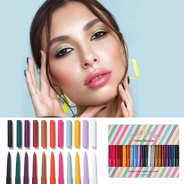 20 PCS Fargede Eyeliner Blyant Sett | Luvikno