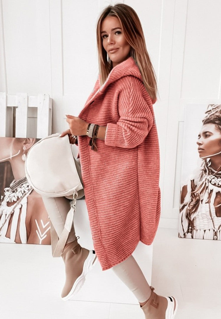 Luvik | Pitkähihaiset Neulepusero hupulla ja nappilista