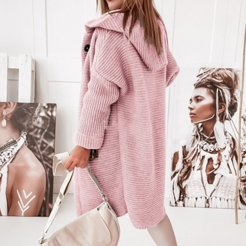 Luvik | Pitkähihaiset Neulepusero hupulla ja nappilista