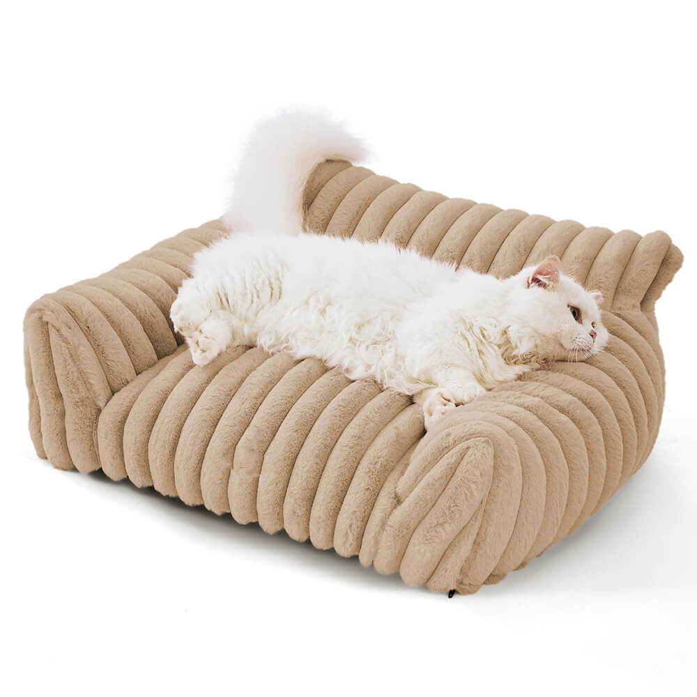 Faux Rabbit Fur Wave Pet Bed Ultimate Comfort Support | Luvikno