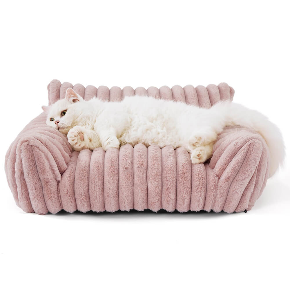 Faux Rabbit Fur Wave Pet Bed Ultimate Comfort Support | Luvikno