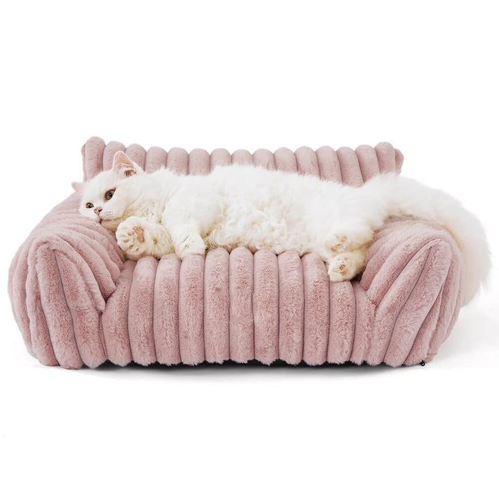 Faux Rabbit Fur Wave Pet Bed Ultimate Comfort Support | Luvikno