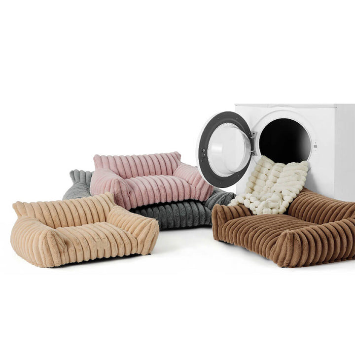 Faux Rabbit Fur Wave Pet Bed Ultimate Comfort Support | Luvikno