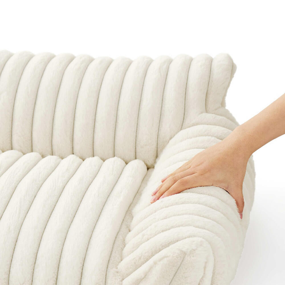 Faux Rabbit Fur Wave Pet Bed Ultimate Comfort Support | Luvikno