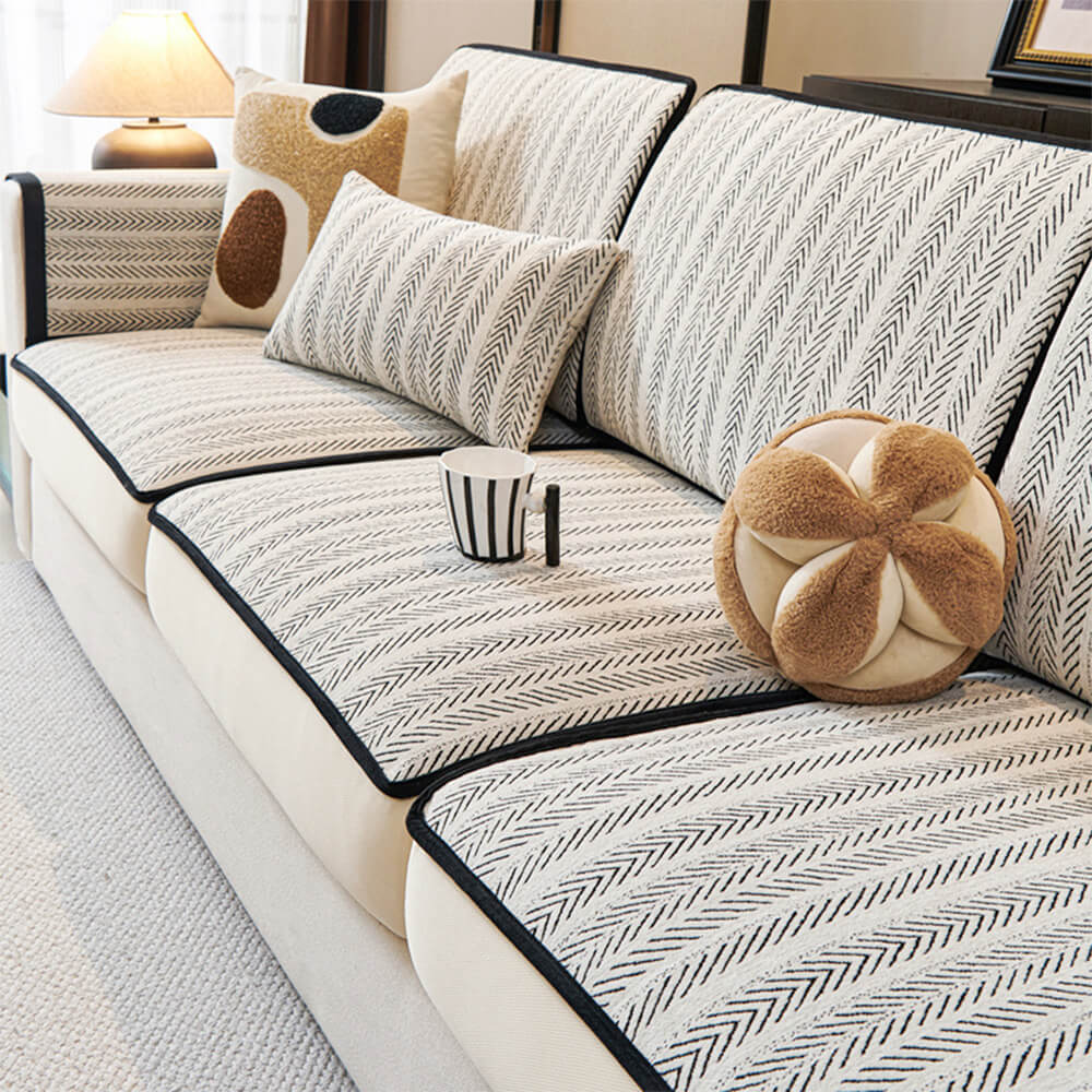 Klassisk Retro Stretch Chenille Sofa Dekke Full Beskyttelse | Luvikno