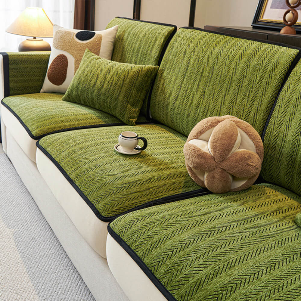Klassisk Retro Stretch Chenille Sofa Dekke Full Beskyttelse | Luvikno