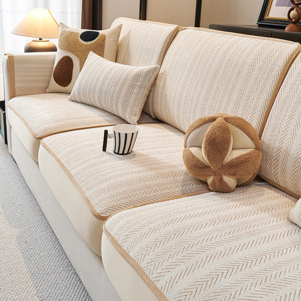Klassisk Retro Stretch Chenille Sofa Dekke Full Beskyttelse | Luvikno