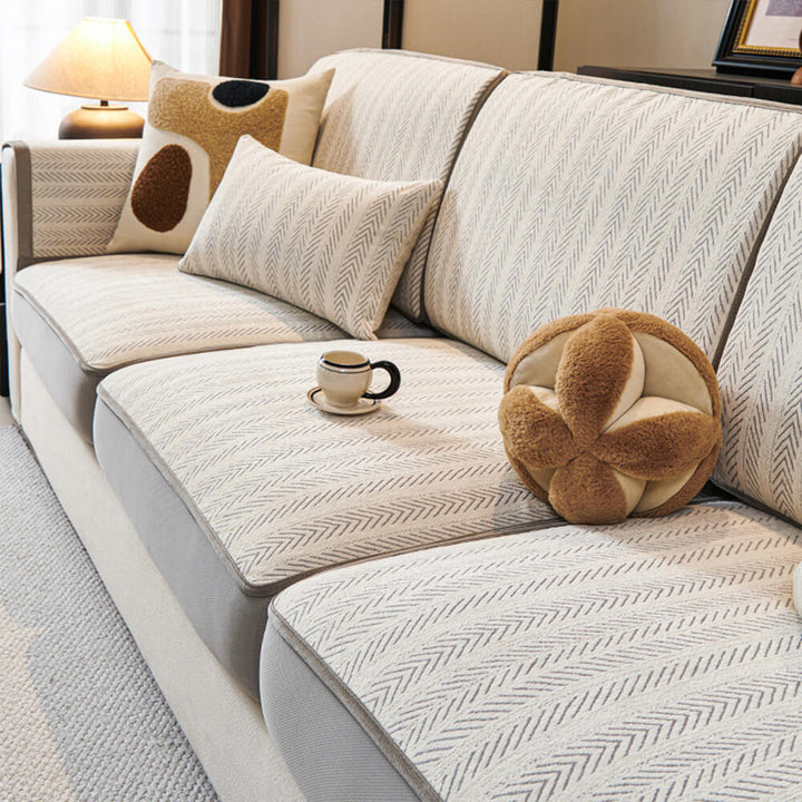 Klassisk Retro Stretch Chenille Sofa Dekke Full Beskyttelse | Luvikno