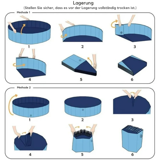 Sammenleggbar PVC hundepool med dreneringsventil Luvikno