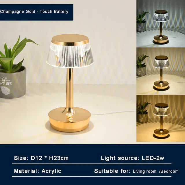 Luvikno | Krystallpendel - Oppladbar Trådløs Bordlampe