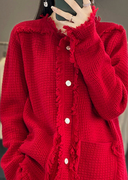 Luvik | Beige O-Ympäripä patchwork villa sekoite takki pitkähihaiset