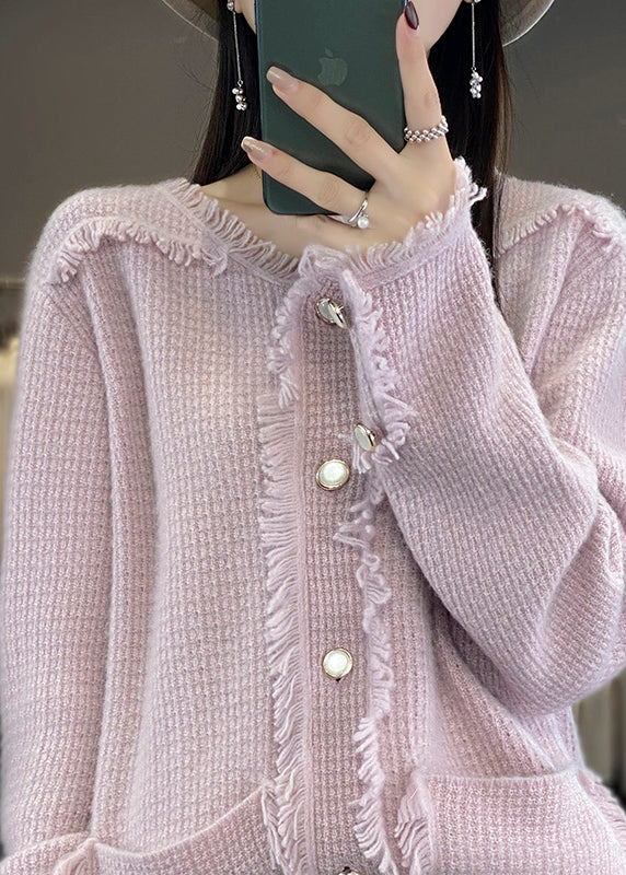 Luvik | Beige O-Ympäripä patchwork villa sekoite takki pitkähihaiset