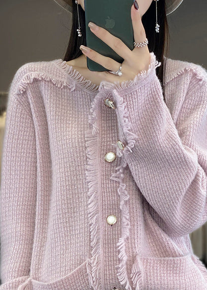 Luvik | Beige O-Ympäripä patchwork villa sekoite takki pitkähihaiset