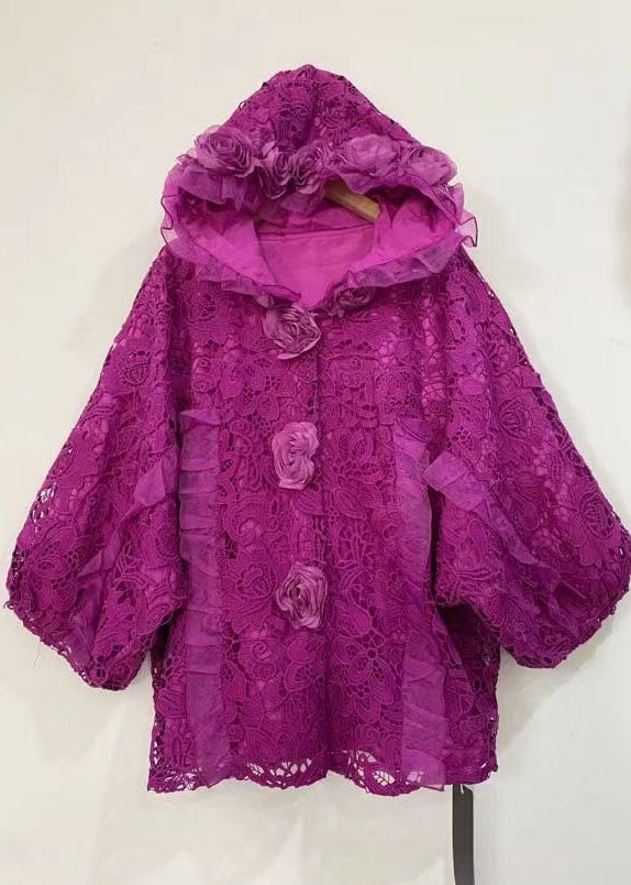 Luvik | Musta brodeerattu pitsihuppari