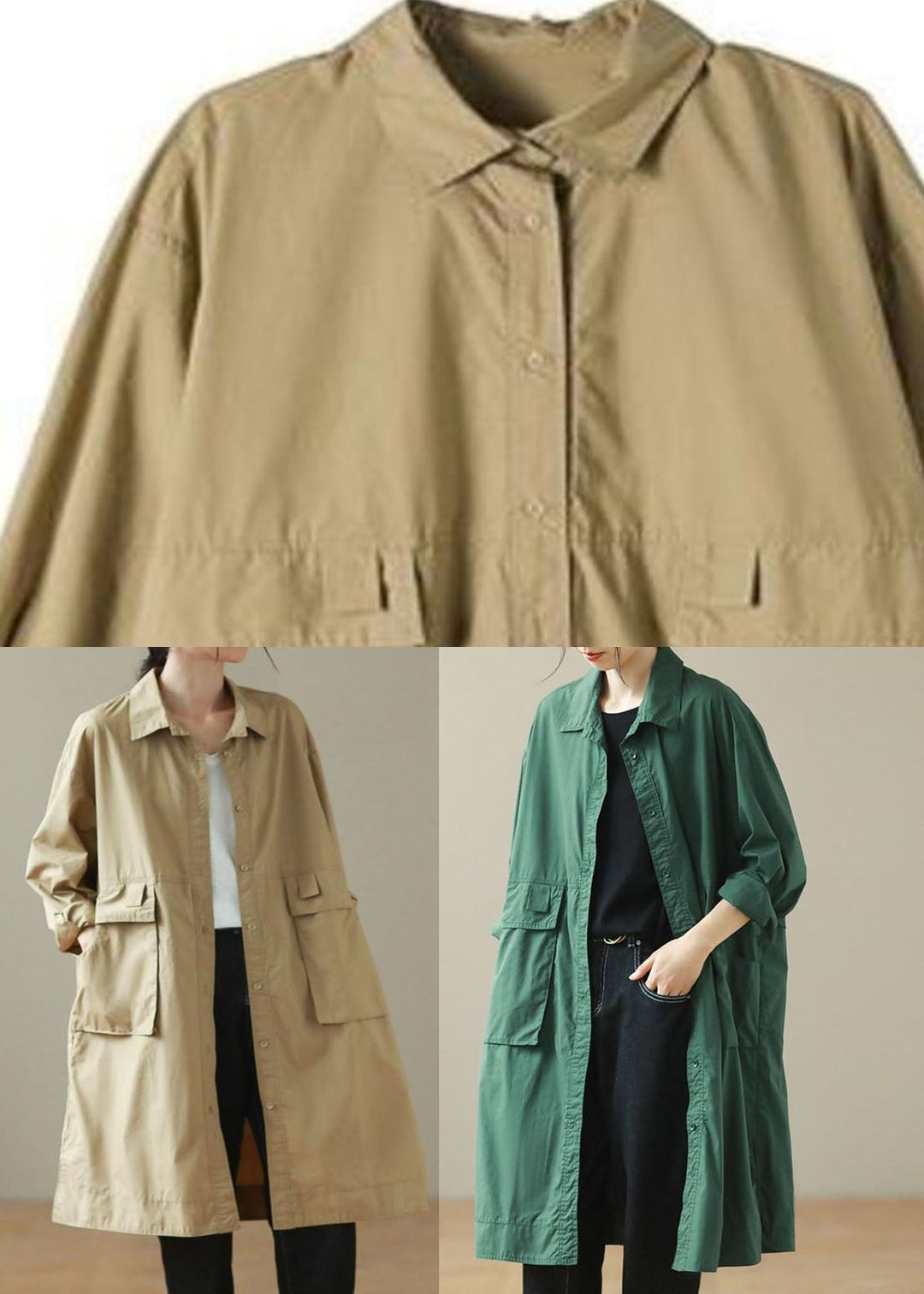 Luvik | Khaki Peter Pan Krage Trench Langermet
