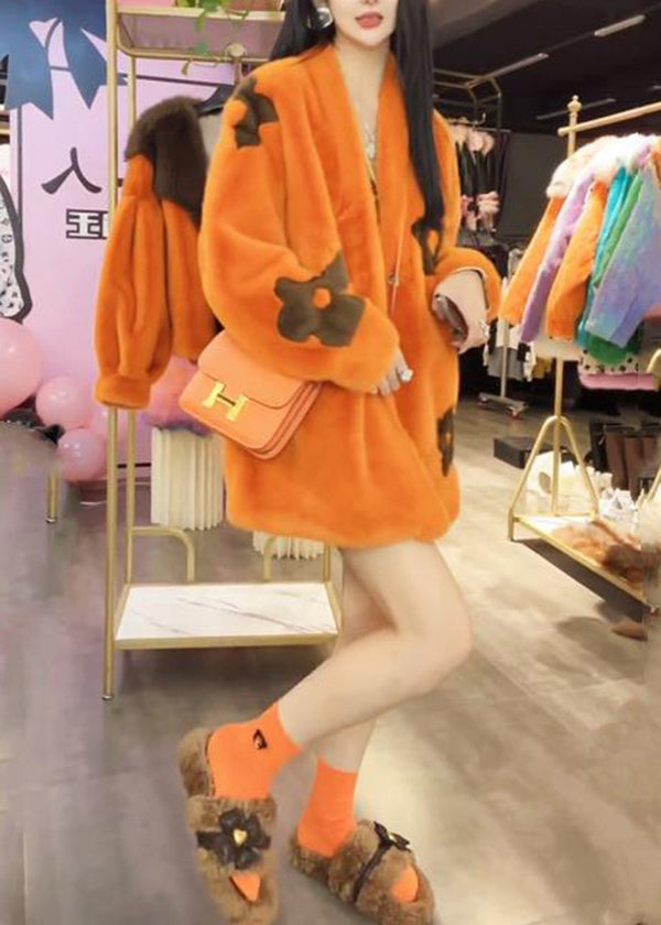 Luvik | Verryttelytakki talveksi oransseilla taskuilla V-pääntiellä