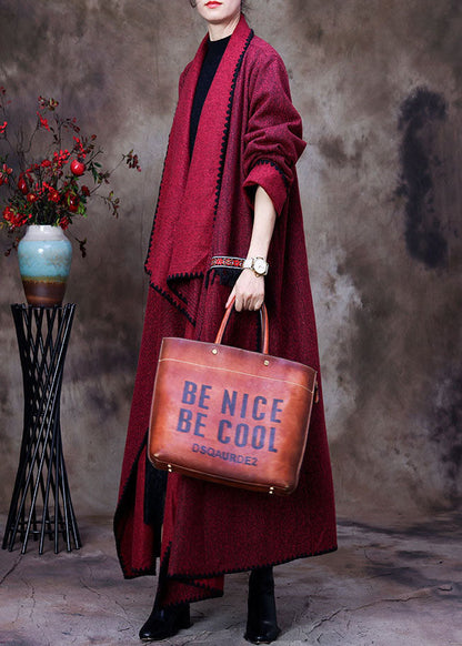 Luvik | Roter Peter-Pan-Cou epäsymmetrinen muotoilu taskut takit kashmir