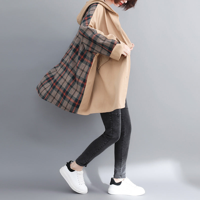 Luvik | ylihankintainen keltainen tilkkutyöhuppari talvitakki naisille