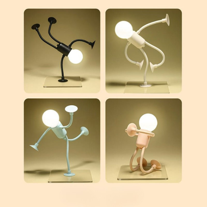 Luvikno | LumiFlex | LED Bordlampe Fleksibel Kreativ Dekorasjon for Stue og Barnerom Energisparende Moderne 4 Farger