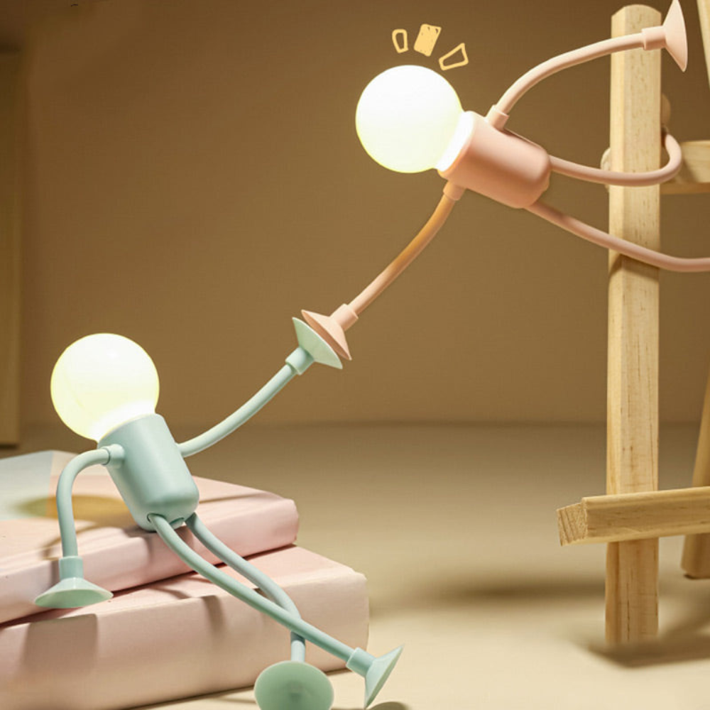 Luvikno | LumiFlex | LED Bordlampe Fleksibel Kreativ Dekorasjon for Stue og Barnerom Energisparende Moderne 4 Farger