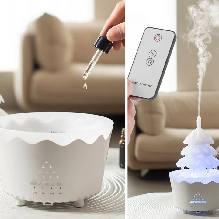 Luvikno | AromaBoom jule diffuser – Ultrasonisk luftfukter med LED og USB