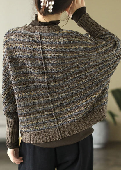 Luvik | Puuvillasta neulepusero napilla ja painatuksella, vihreä pyöreä pääntie, pitkähihaiset takit