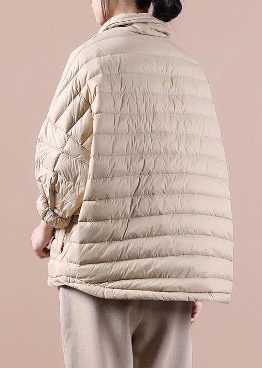 Luvik | khaki trendy Plus-Size vinterjakke for kvinner lommer revers vinterjakke