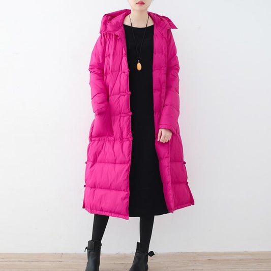 Luvik | vaaleanpunaiset puffertakit rento untuvatakki uusi talvivaatteet hupulla kiinalainen nappi