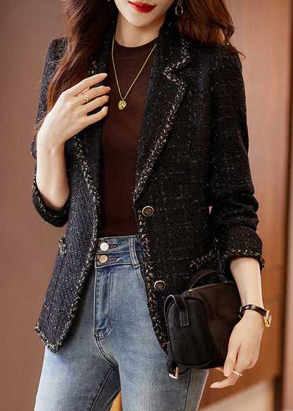 Luvik | Musta villainen patchwork-takkia käänteellä