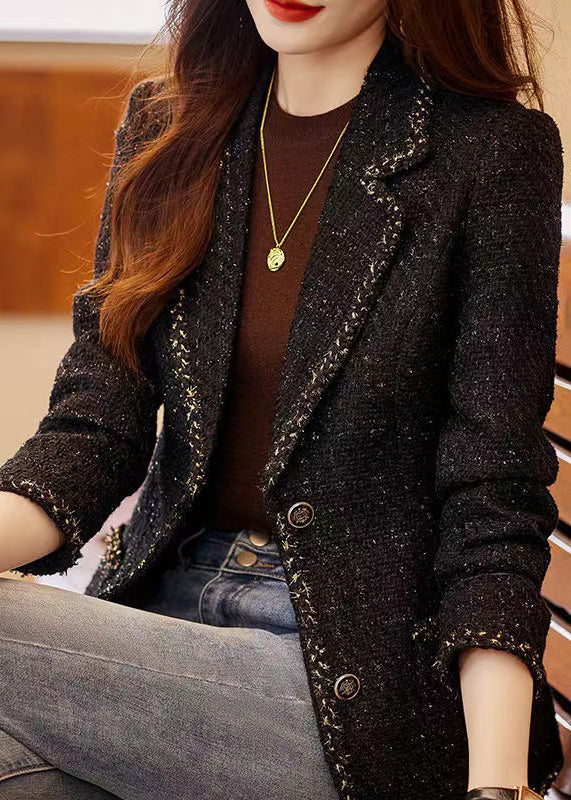 Luvik | Musta villainen patchwork-takkia käänteellä