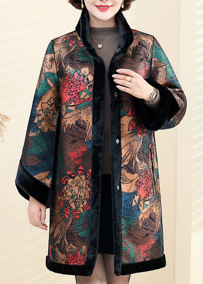 Luvik | Khaki Mao Kauluksen Käännettävä Kaksi Puolta Kutistettua Minkki Takit