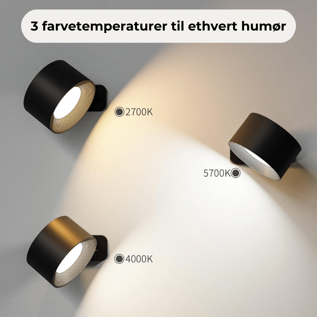 Luvikno | Flexilight Trådløs Vegglampe Berøring 360 Rotasjon