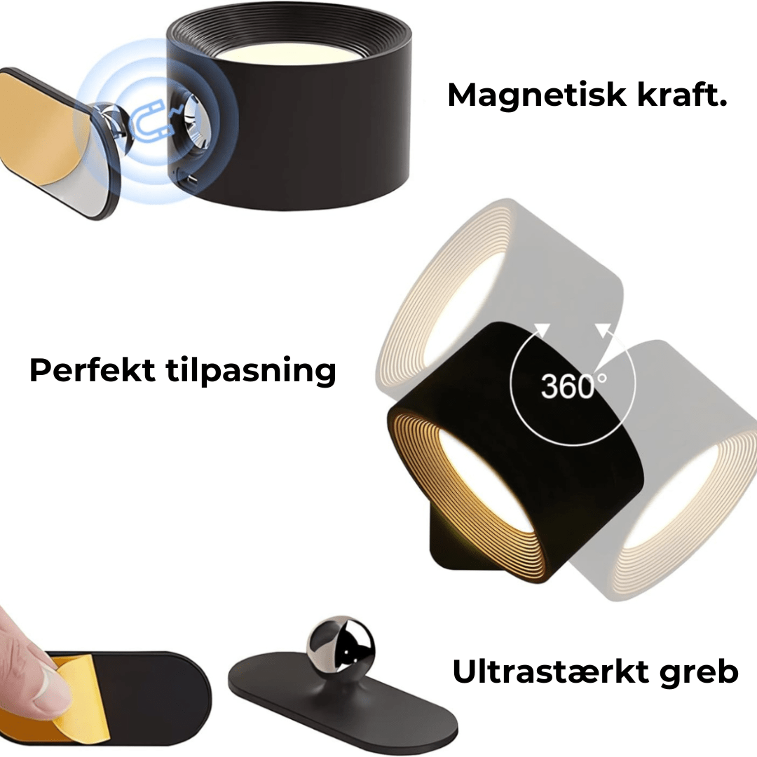 Luvikno | Flexilight Trådløs Vegglampe Berøring 360 Rotasjon
