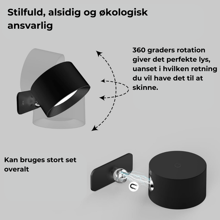 Luvikno | Flexilight Trådløs Vegglampe Berøring 360 Rotasjon