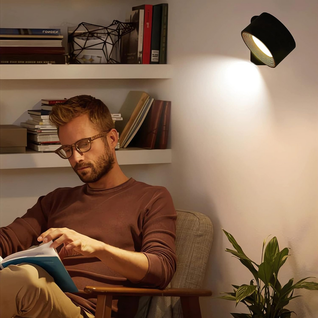 Luvikno | Trådløs oppladbar 360° vegglampe | Energisparende LED, berøringskontroll og allsidig for boligbelysning