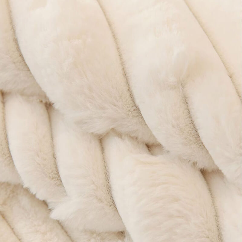 Fluffy Plush Stripet Møbelbeskytter Sofa Deksel - Rutsjfritt | Luvikno