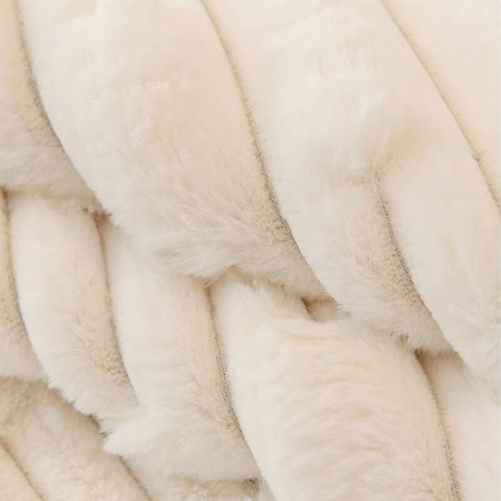 Fluffy Plush Stripet Møbelbeskytter Sofa Deksel - Rutsjfritt | Luvikno