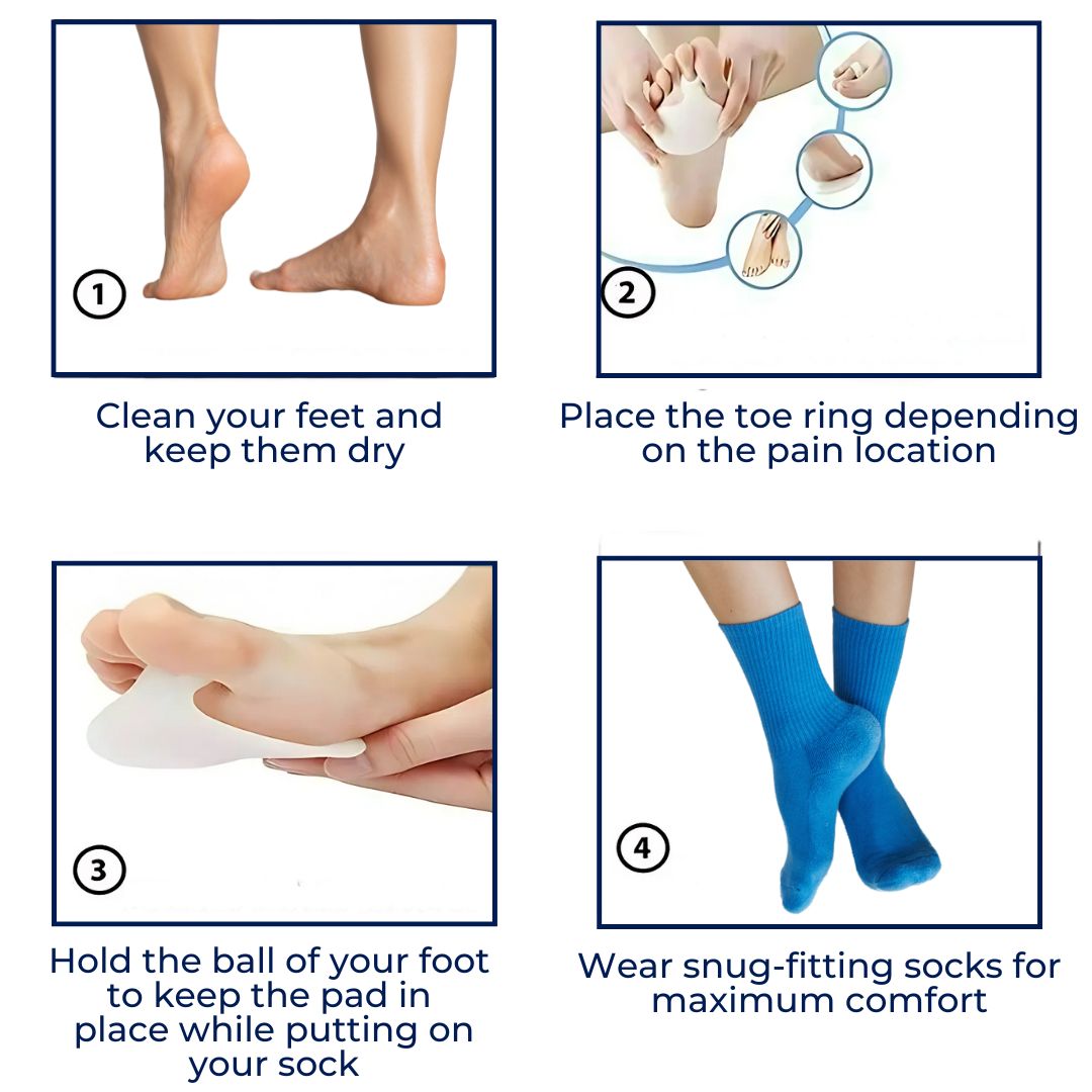 FootAlign Gel Metatarsal Pads | Lindre fot smerte - Redusere trykk - Absorbere støt - Forbedre fotkomfort - Daglig fotstøtte Luvikno