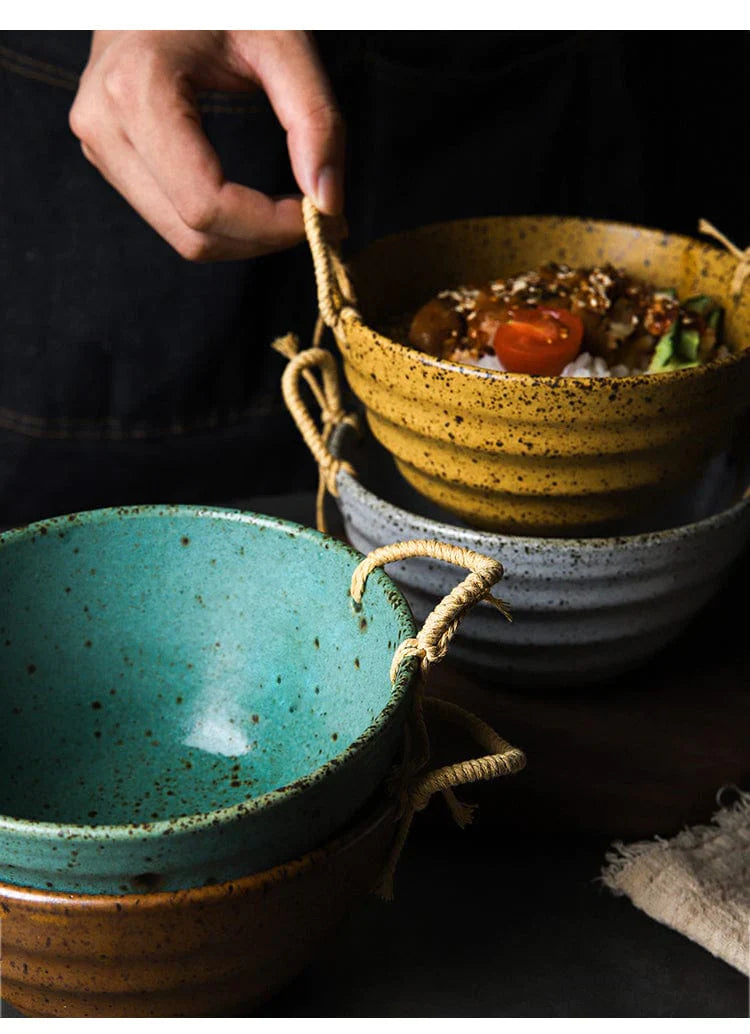 Fortessa keramikk bolle med hamp tauhåndtak Luvikno