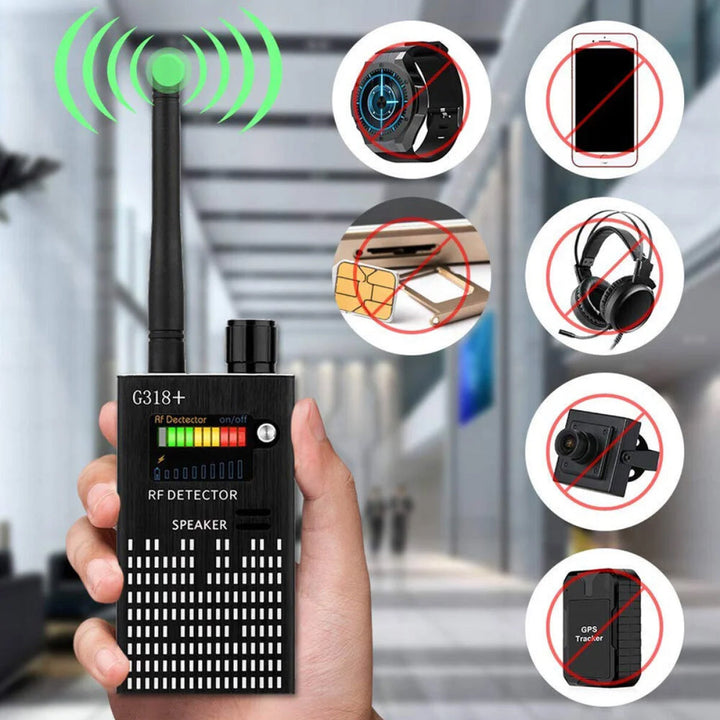 Spy Detector | RF Eavesdropping Device, Hidden Camera & GPS Tracker Finder with Laser Lens - Anti-Surveillance Signal Protection | Luvikno