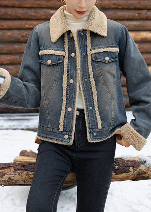 Luvik | Beige Nappi Patchwork Pehmeä Fleece Talvitakit