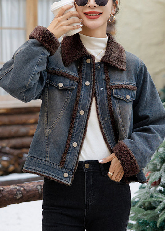 Luvik | Beige Nappi Patchwork Pehmeä Fleece Talvitakit