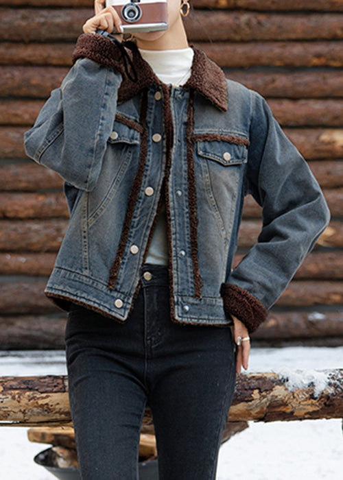 Luvik | Beige Nappi Patchwork Pehmeä Fleece Talvitakit